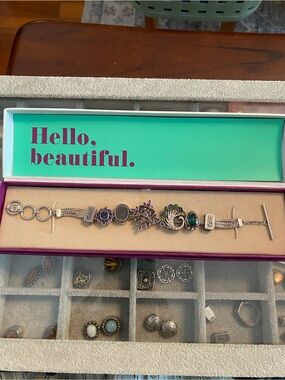Lori Bonn Birds of a Feather Sterling Silver Charm Bracelet 7 to 8 inches
